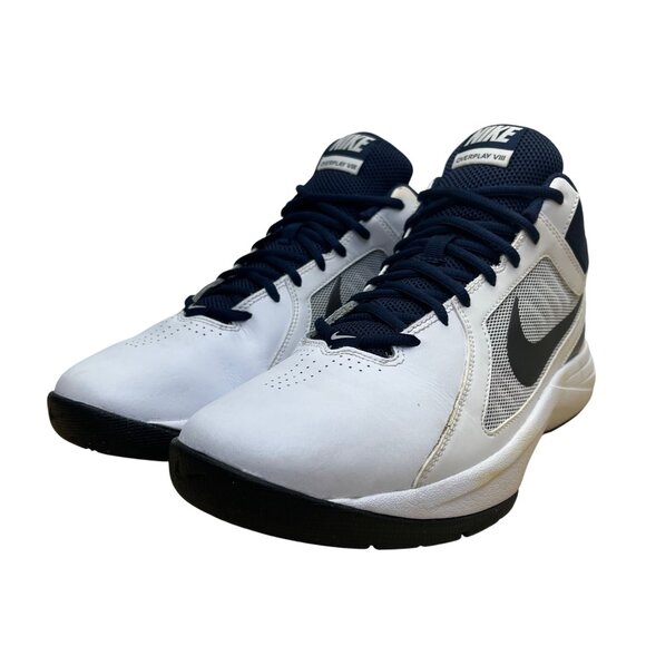 Nike Men’s White/Blue Lightweight Overplay VIII Basketball Shoes Size 8.5 - Picture 3 of 9